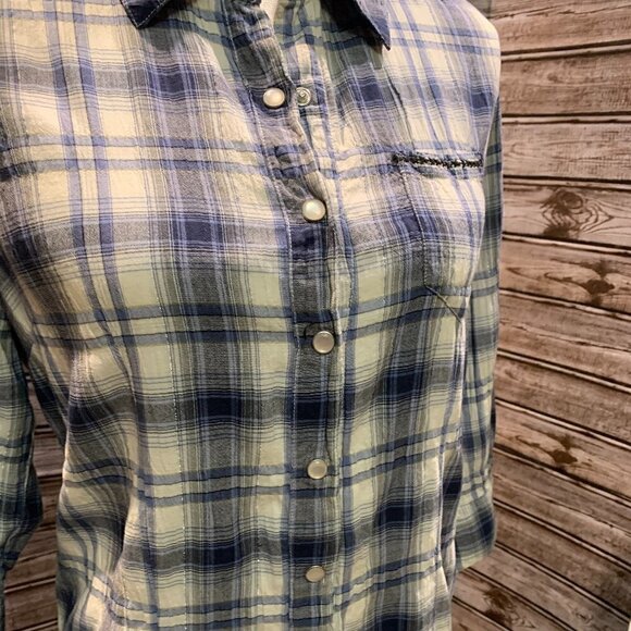 🔥🔥SALE🔥🔥STYLE & CO Plaid Long Sleeve Snap Button Shirt - Picture 5 of 8